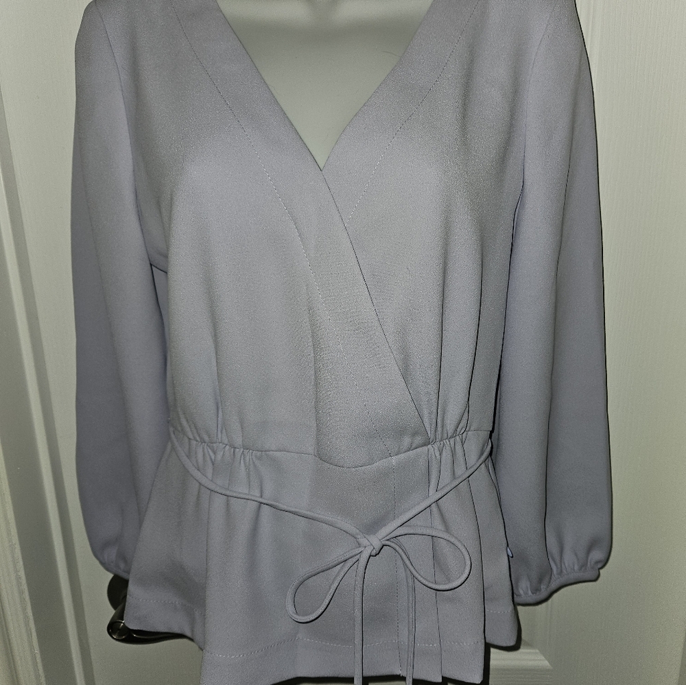JCREW Petite Drapey crepe faux-wrap top